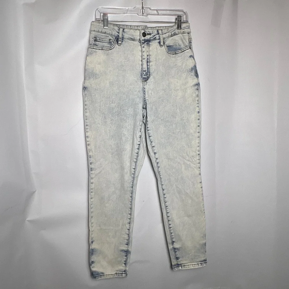 Judy Blue Slim Fit High Rise Acid Wash Jeans Light Blue Size 13/31 JB88241